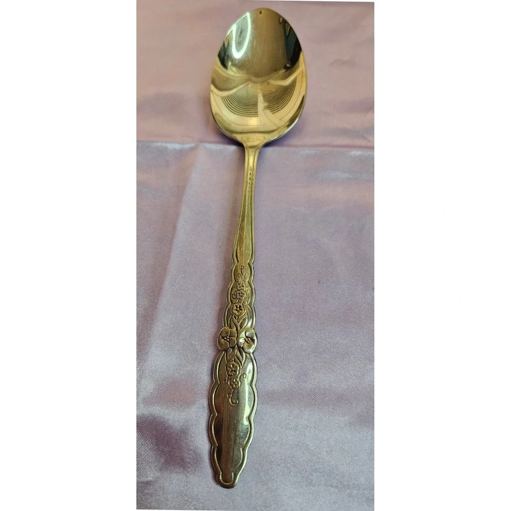 Oneida Community floral glen Stainless Steel 4pc Serving Set Ladle Berry Spoon